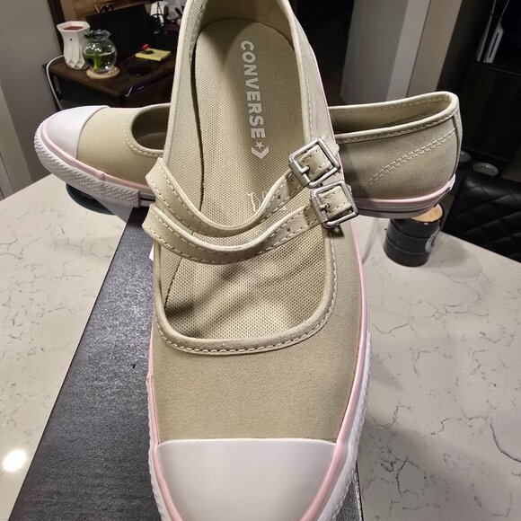 Woman's Shoes Converse Chuck Taylor All Star Dainty Mary Jane Ballet OLIVE 7.5 - Picture 2 of 13